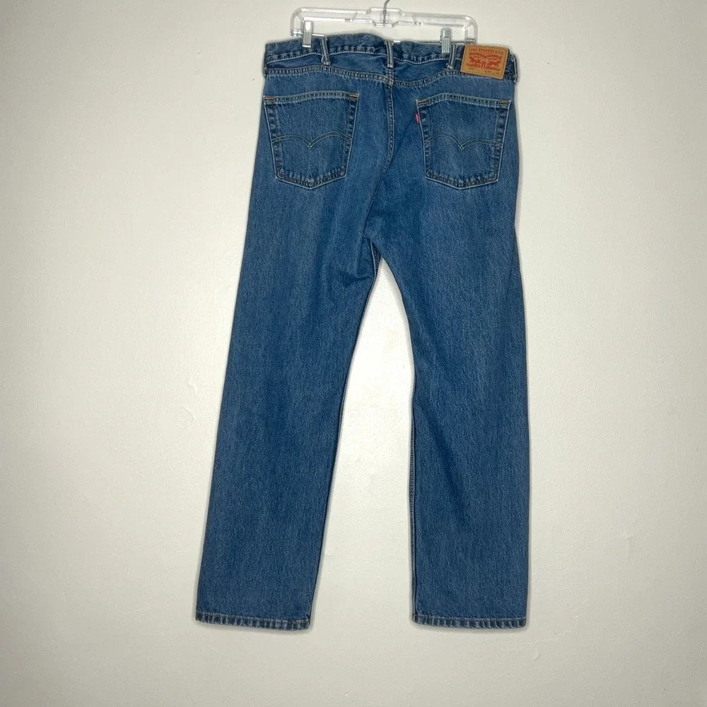 Levi's Jeans Mens 505 Regular‎ Fit 40x32 Dark Stonewash Blue 505 Straight Cotton